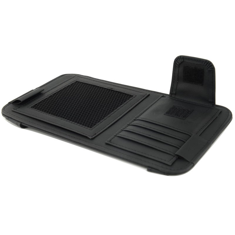أتورمون Aturmon Classic Elegant Modern Car Sun Visor Organizer، حامل النظارات الشمسية، جيوب الأكمام للبطاقات، حامل ترخيص تسجيل السيارة، رخصة القيادة، التأمين، البطاقات، القلم، المفتاح - Image 3